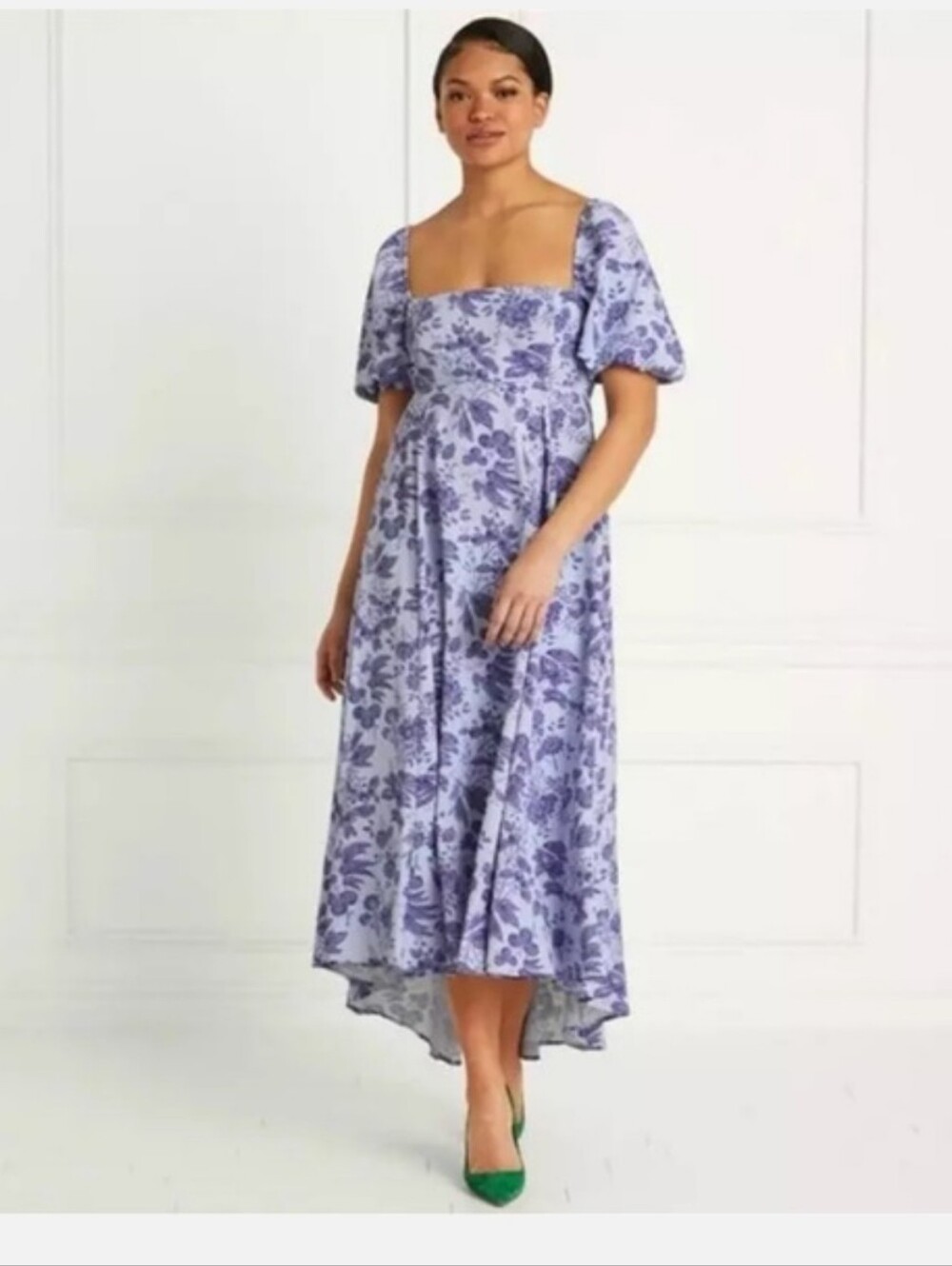 Hill House Matilda Midi Dress Size Medium Lilac Floral Summer Wedding - Picture 3 of 8